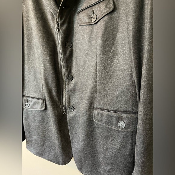 John Varvatos Button / Up-Down Zip Gray Jacket Size 46 - Picture 2 of 12
